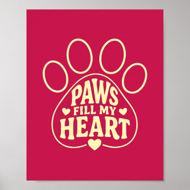 Arte de pared para amantes de perros - Tipografía  (Frente)