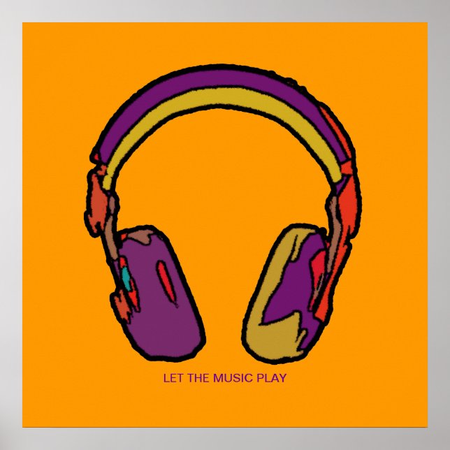 arte de pared para auriculares dj (Frente)