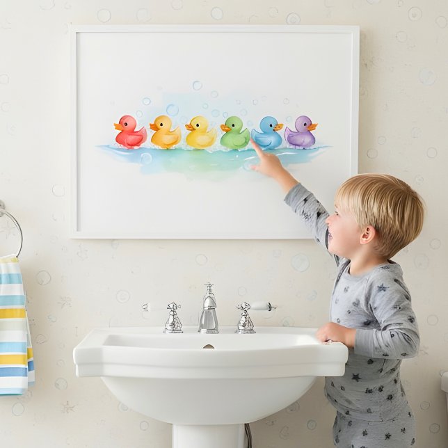 Arte de pared para baño de niños Desfile de patos  (Subido por el creador)