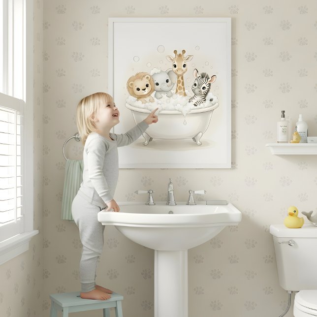 Arte de pared para baño infantil Safari Bath Squad (Subido por el creador)