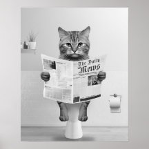 Arte de Pared para Baño para Amantes de Gatos, Gat