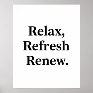 Arte de pared para baño Relajarse Refrescar Renova