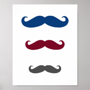 Arte de pared para guardería Bigote elegante queri