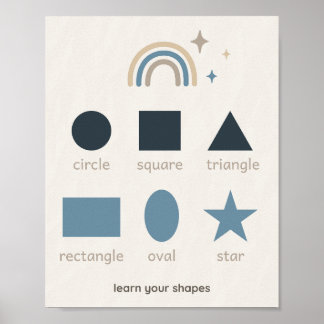 Arte de pared para guardería con estampado de form