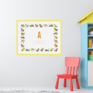 Arte de pared para guardería con monograma de pati