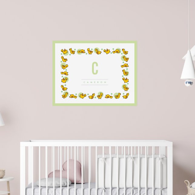 Arte de pared para guardería con monograma verde d (Guardería 2)