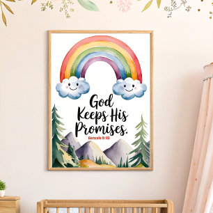 Arte de pared para guardería cristiana Dios cumple