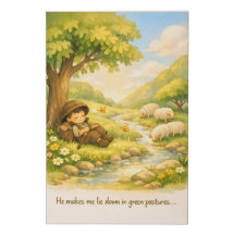 Arte de pared para guardería cristiana Salmo 23 |