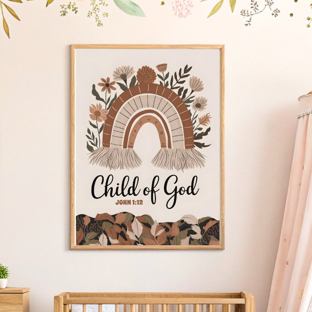 Arte de pared para guardería cristiano boho Hijo d (Subido por el creador)