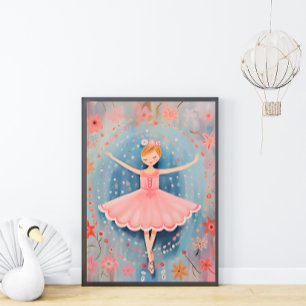 Arte de pared para guardería de bailarina pequeña