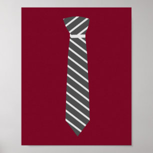 Arte de pared para guardería de corbata gris elega