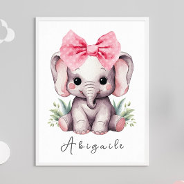 Arte de pared para guardería de elefante bebé - Im