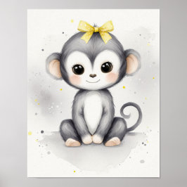 Arte de pared para guardería de la jungla de monos