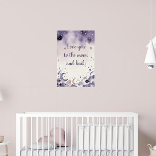 Arte de pared para guardería de luna celestial