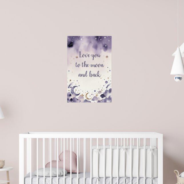 Arte de pared para guardería de luna celestial (Guardería 2)