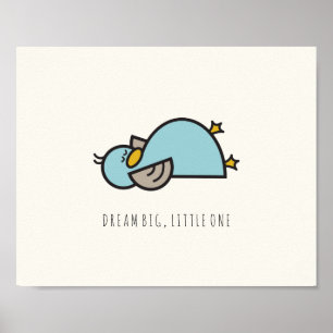 Arte de pared para guardería de patito bebé sueña