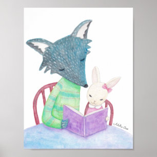Arte de pared para guardería del amante del libro 