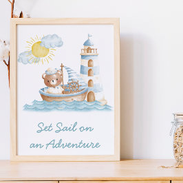 Arte de pared para guardería náutica de barco de a