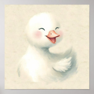 Arte de pared para guardería Pato Feliz Impresión 