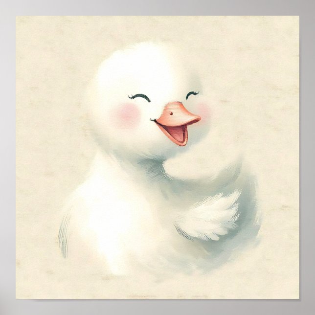 Arte de pared para guardería Pato Feliz Impresión  (Frente)