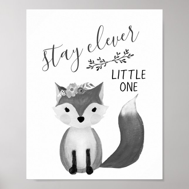 Arte de pared para guardería Stay Clever (Frente)
