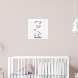Arte de pared para guardería Sueña en Grande