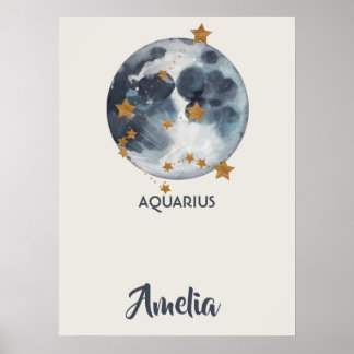 Arte de pared para guardería zodiacal celestial Ac