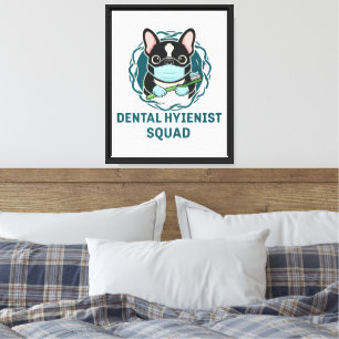 Arte de Pared para Higienista Dental Bulldog Franc