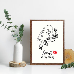 Arte de pared para maquillador, salón de belleza d