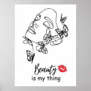 Arte de pared para maquilladora, salón de belleza