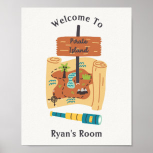 Arte de pared para niños de Pirate Island Nursery