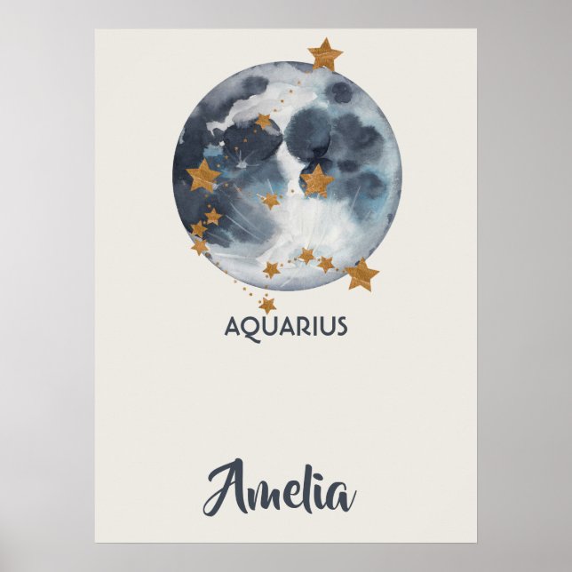 Arte de pared para nursery Acuario Celestial Zodia (Frente)