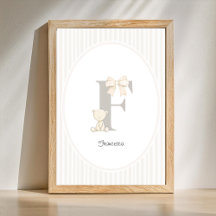 Arte de pared para nursery con letra F personaliza