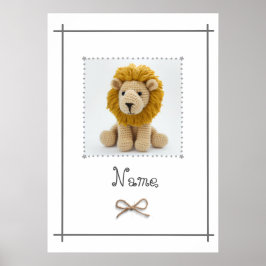 Arte de pared para nursery de bebé con león de gan