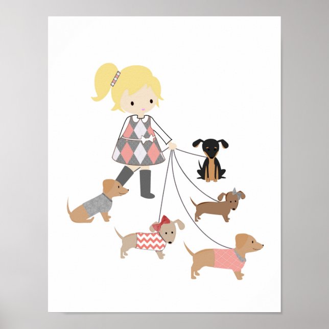 Arte de pared para nursery de Dachshund (Frente)
