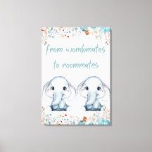 Arte de pared para nursery de elefantes compañeros
