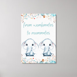 Arte de pared para nursery de elefantes compañeros