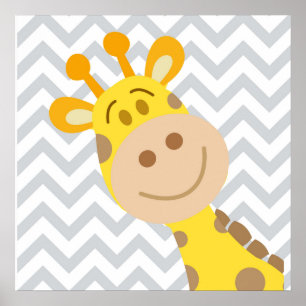 Arte de pared para nursery de jirafa bebé Chevron