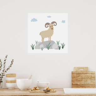 Arte de pared para nursery de ovejas de montaña Ur
