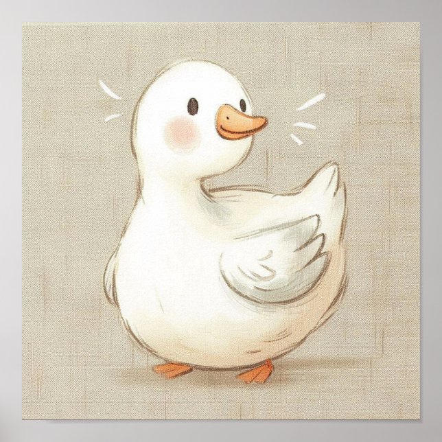 Arte de pared para nursery de patito bebé adorable (Frente)