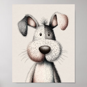 Arte de pared para nursery de perro lindo Poster 