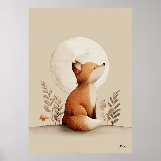 Arte de pared para nursery de zorro escandinavo ne (Frente)