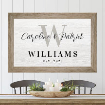 Arte de pared personalizado con apellido de famili