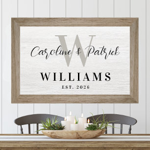 Arte de pared personalizado con apellido de famili