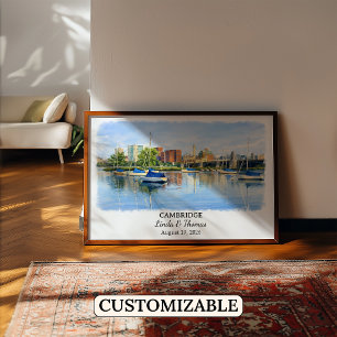 Arte de pared personalizado de Cambridge, cartel d