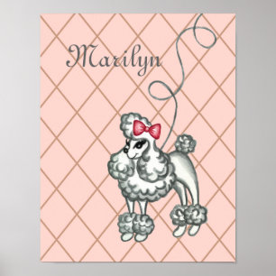 Arte de pared personalizado de Caniche Francés Ros