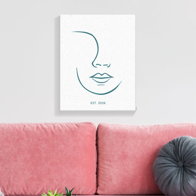 Arte de pared personalizado de cara de línea minim (Insitu (Sala de estar))