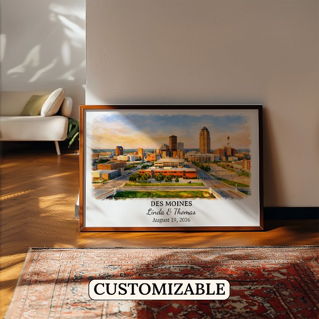 Arte de pared personalizado de Des Moines, cartel  (Subido por el creador)
