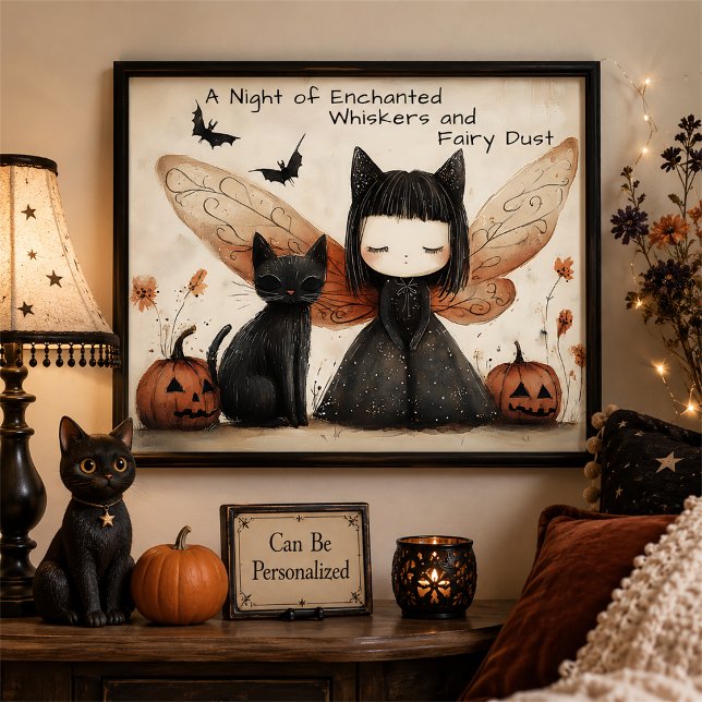 Arte de pared personalizado de hada y gato Whimsig (Subido por el creador)