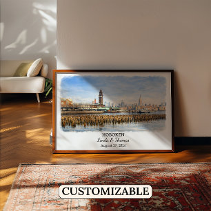 Arte de pared personalizado de Hoboken, cartel de 
